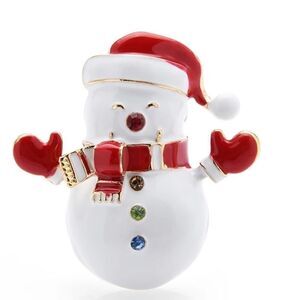ENAMEL SNOWMAN NECKLACE/BROOCH